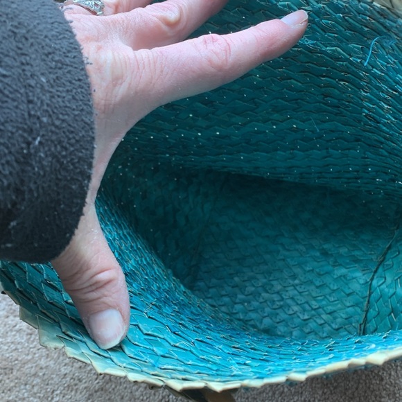 Turquoise & Straw Bling Tote/Purse - Picture 5 of 9